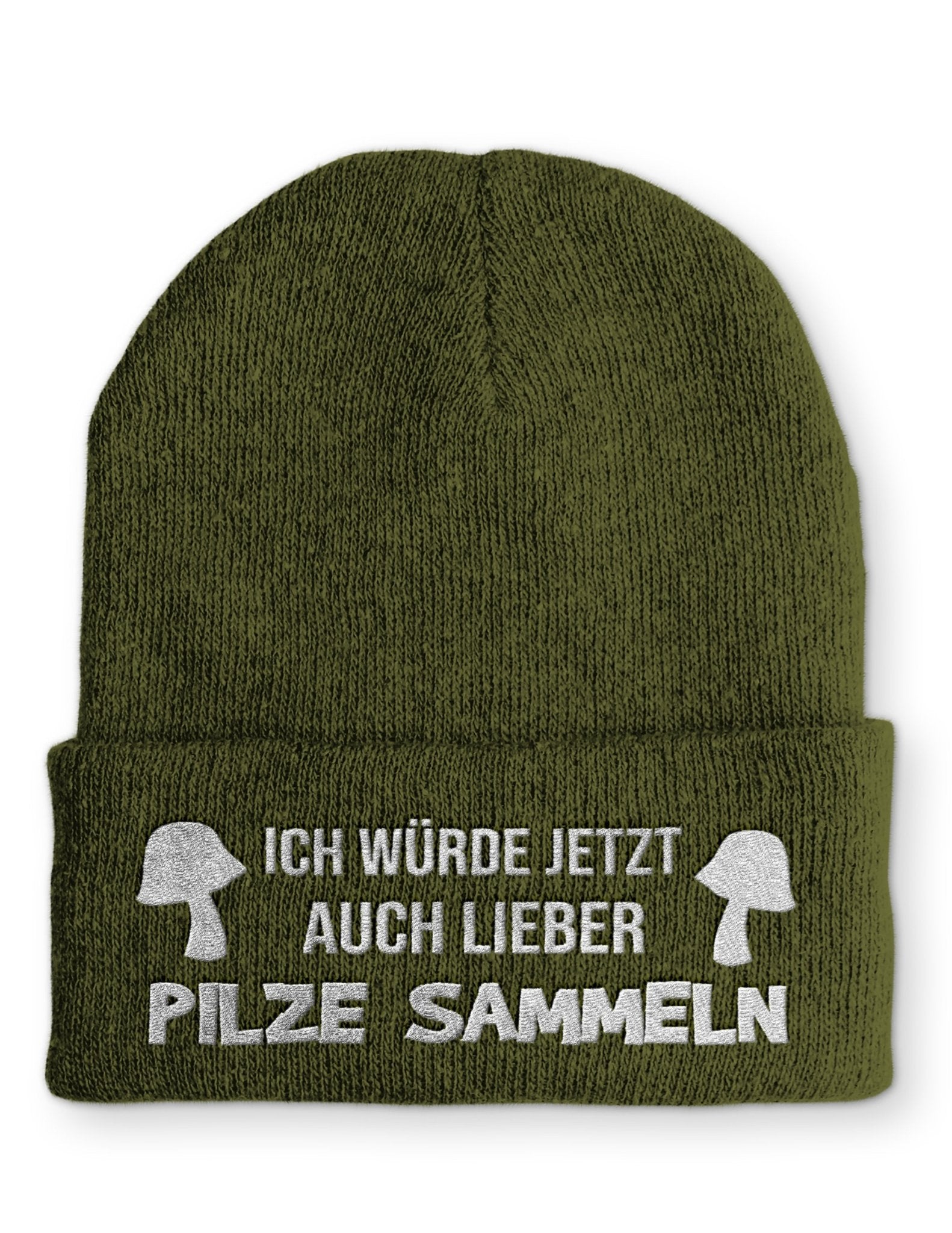 Ich würde auch lieber Pilze sammeln Beanie Mütze mit Spruch - tshirtladen - Mütze