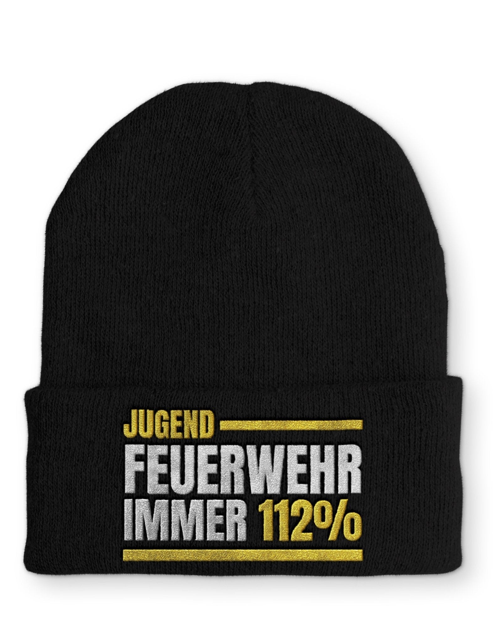 Jugendfeuerwehr immer 112% Beanie Mütze mit Spruch - tshirtladen - Mütze