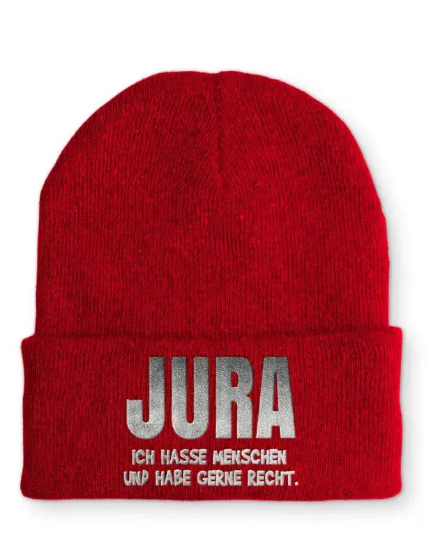 Jura Ich hasse Menschen und habe gerne Recht. Statement Beanie Mütze mit Spruch - tshirtladen - Mütze