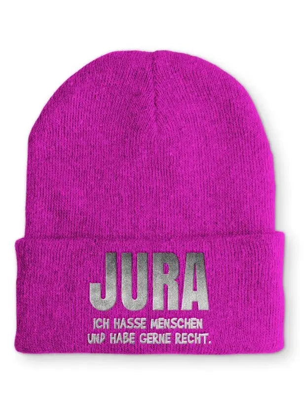 Jura Ich hasse Menschen und habe gerne Recht. Statement Beanie Mütze mit Spruch - tshirtladen - Mütze