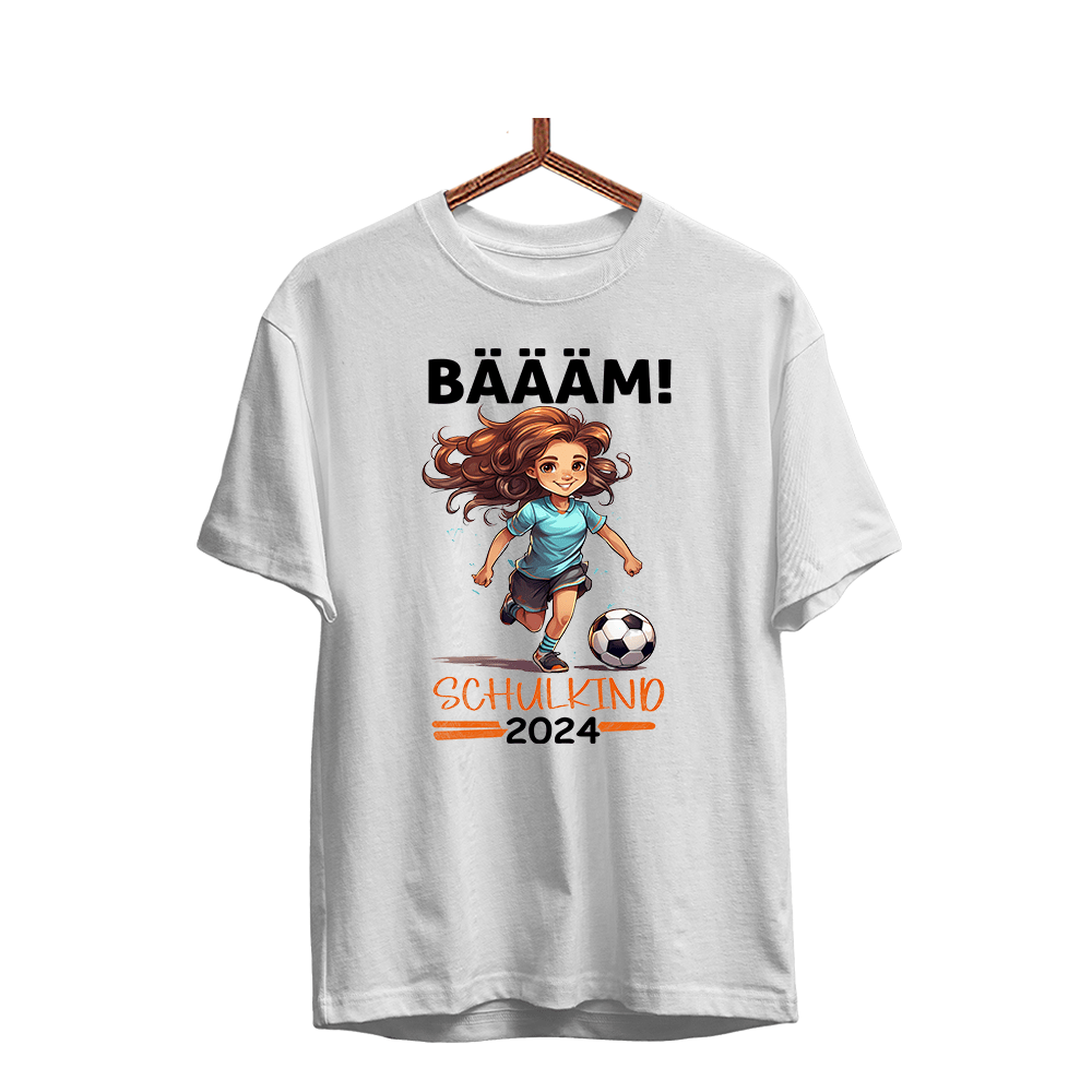 Kinder T-Shirt BÄÄM! Mädchen Schulkind 2024 perfekt zur Einschulung - Schwarzer - Kaffee