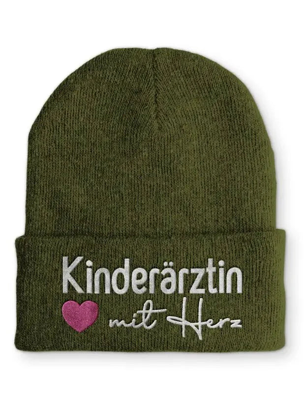 Kinderärztin mit Herz Statement Beanie Mütze mit Spruch - tshirtladen - Mütze