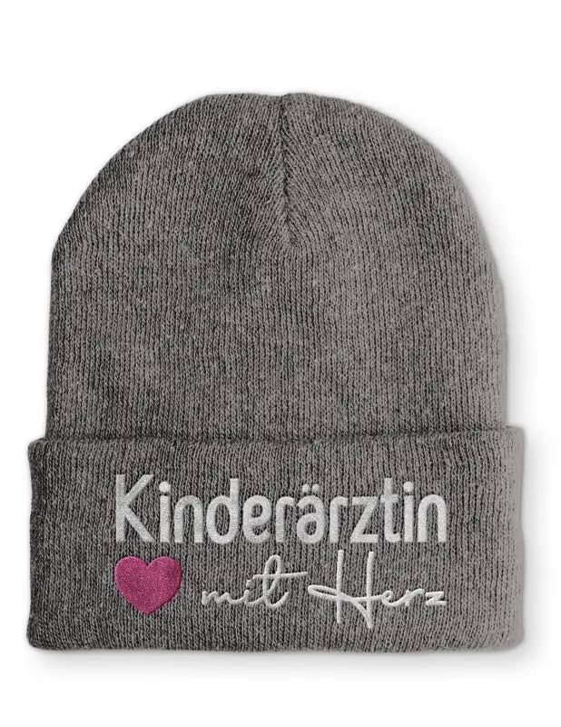 Kinderärztin mit Herz Statement Beanie Mütze mit Spruch - tshirtladen - Mütze