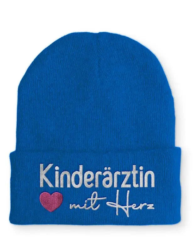Kinderärztin mit Herz Statement Beanie Mütze mit Spruch - tshirtladen - Mütze