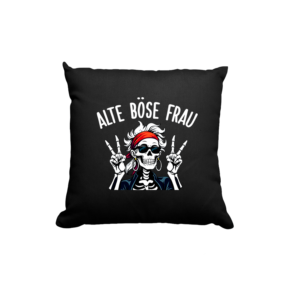 Kissen Alte böse Frau - Schwarzer - Kaffee