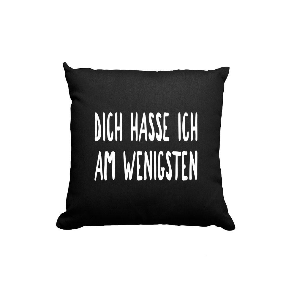 Kissen Dich hasse ich am wenigsten - Schwarzer - Kaffee