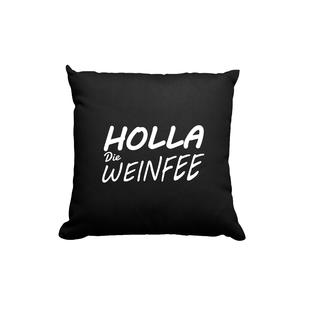 Kissen Holla Die Weinfee - Schwarzer - Kaffee