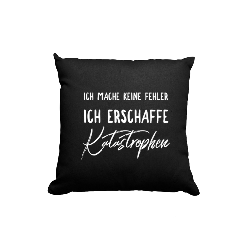 Kissen Ich mache keine Fehler - Schwarzer - Kaffee