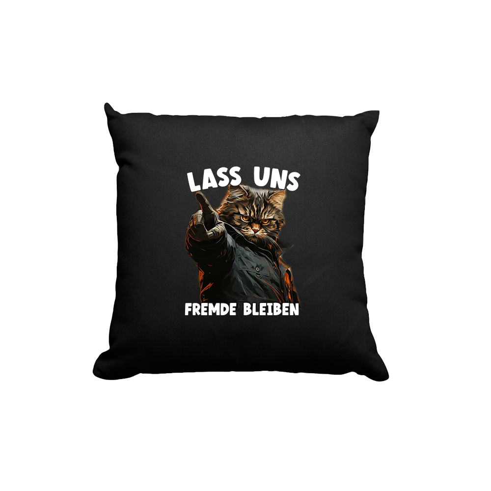 Kissen Lass uns Fremde bleiben - Schwarzer - Kaffee