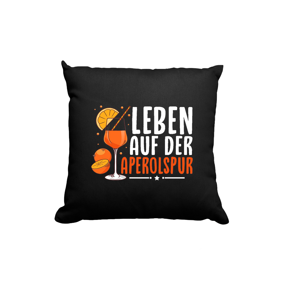 Kissen Leben auf der Aperolspur - Schwarzer - Kaffee
