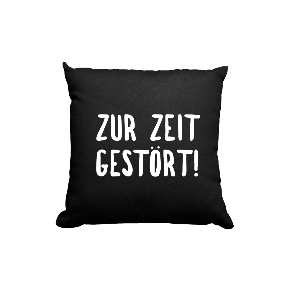 Kissen ZUR ZEIT GESTÖRT - Schwarzer - Kaffee