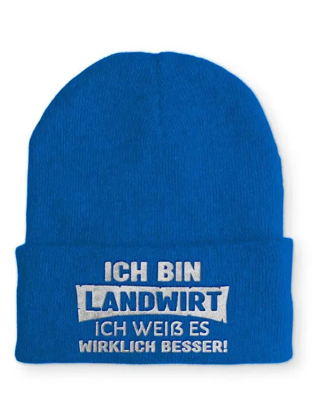 Landwirt, ich weiß es wirklich besser! Statement Beanie Mütze mit Spruch - tshirtladen - Mütze