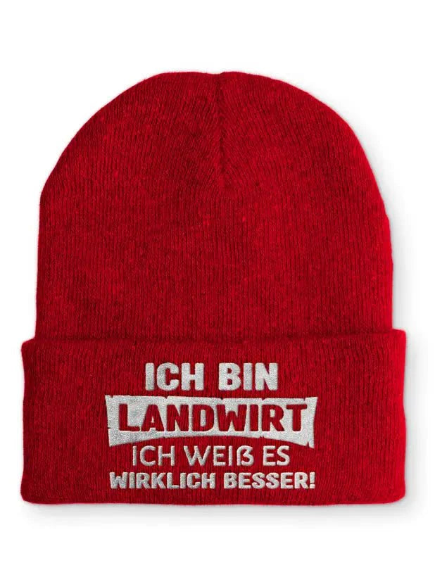 Landwirt, ich weiß es wirklich besser! Statement Beanie Mütze mit Spruch - tshirtladen - Mütze