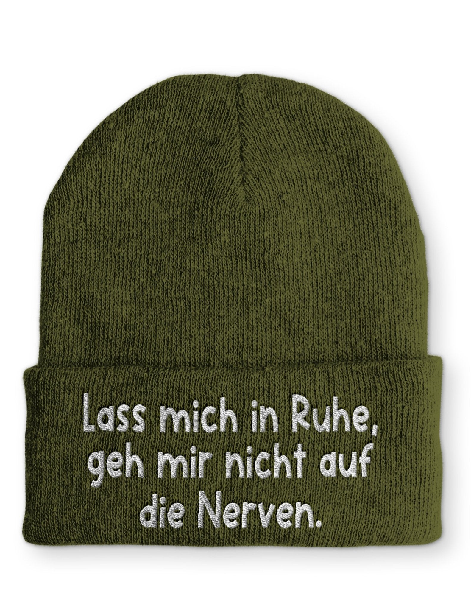 Lass mich in Ruhe Keller Beanie Mütze mit Spruch - tshirtladen - Mütze