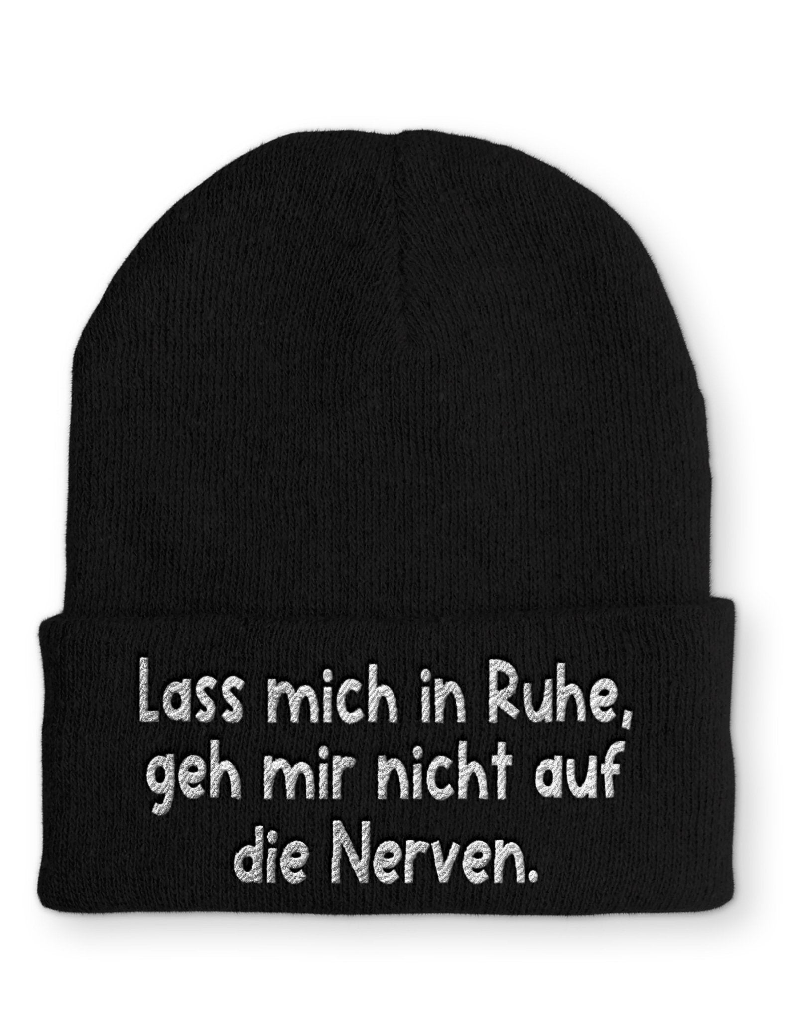 Lass mich in Ruhe Keller Beanie Mütze mit Spruch - tshirtladen - Mütze