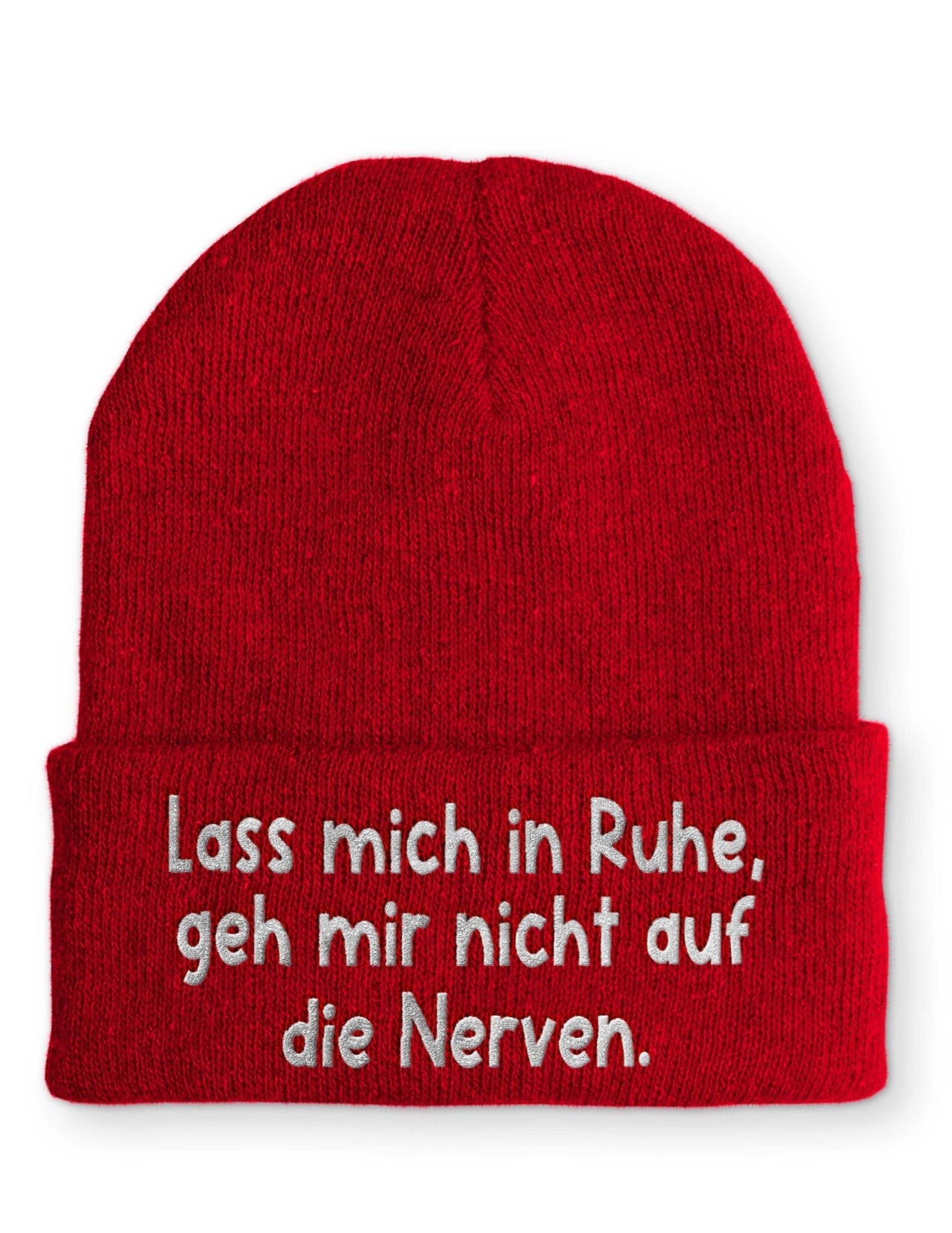 Lass mich in Ruhe Keller Beanie Mütze mit Spruch - tshirtladen - Mütze