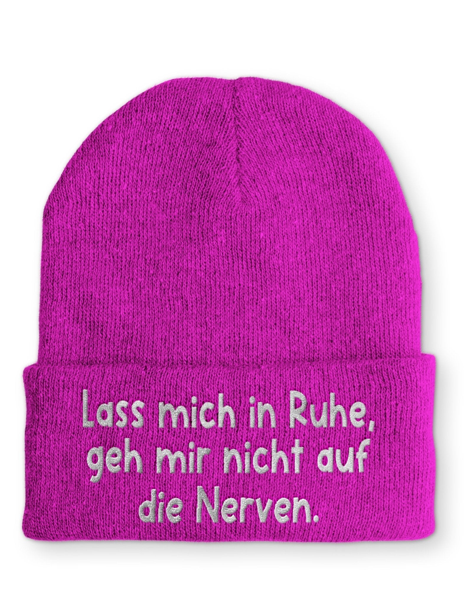 Lass mich in Ruhe Keller Beanie Mütze mit Spruch - tshirtladen - Mütze