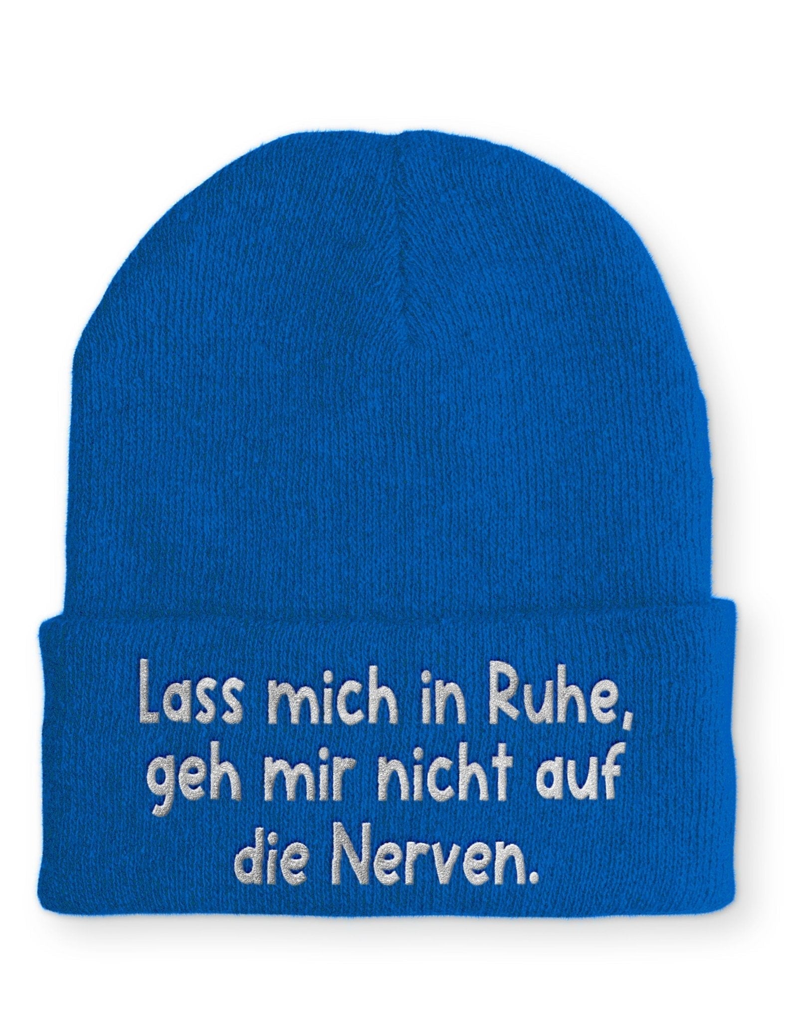 Lass mich in Ruhe Keller Beanie Mütze mit Spruch - tshirtladen - Mütze