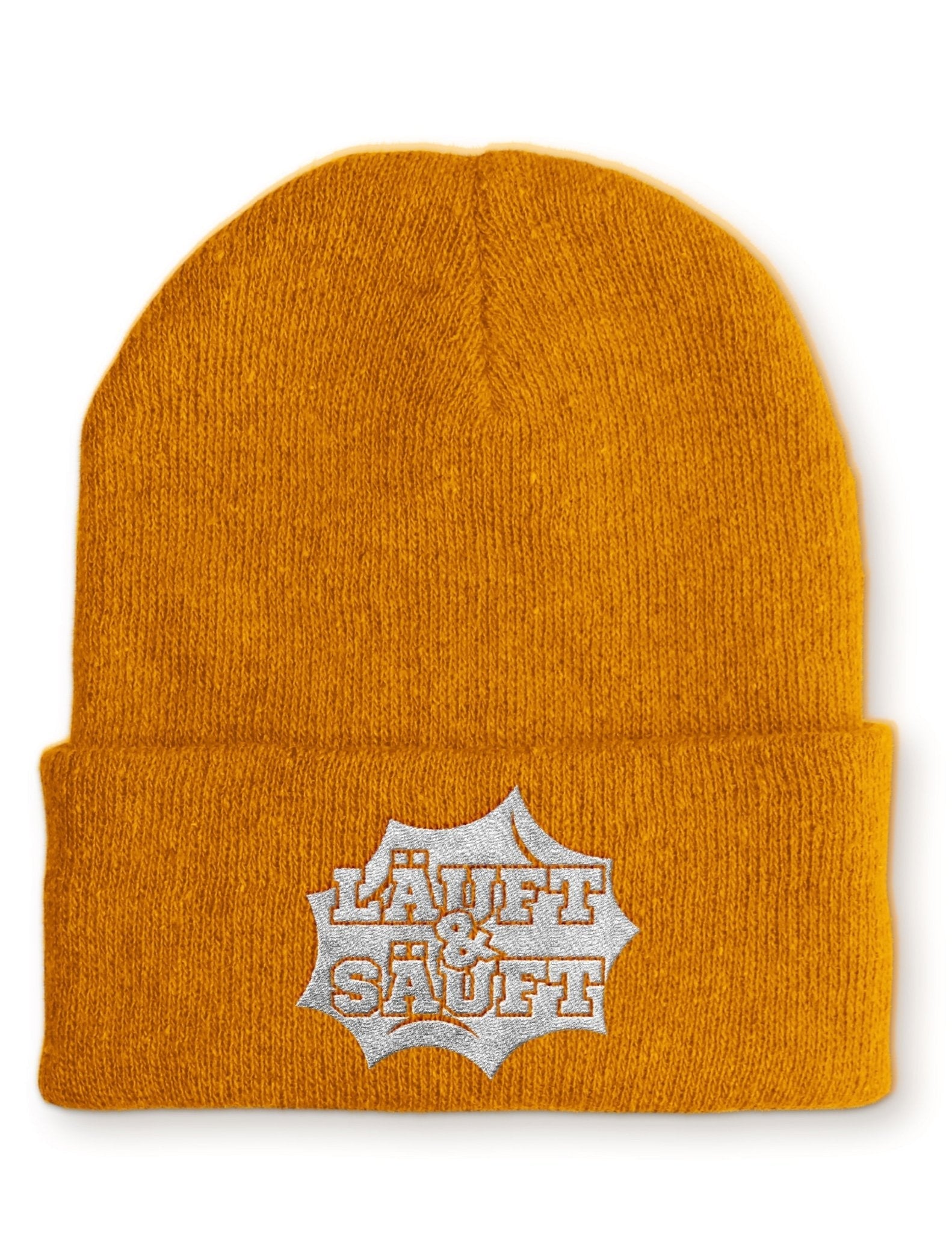 Läuft und Säuft Statement Beanie Mütze mit Spruch - tshirtladen - Mütze