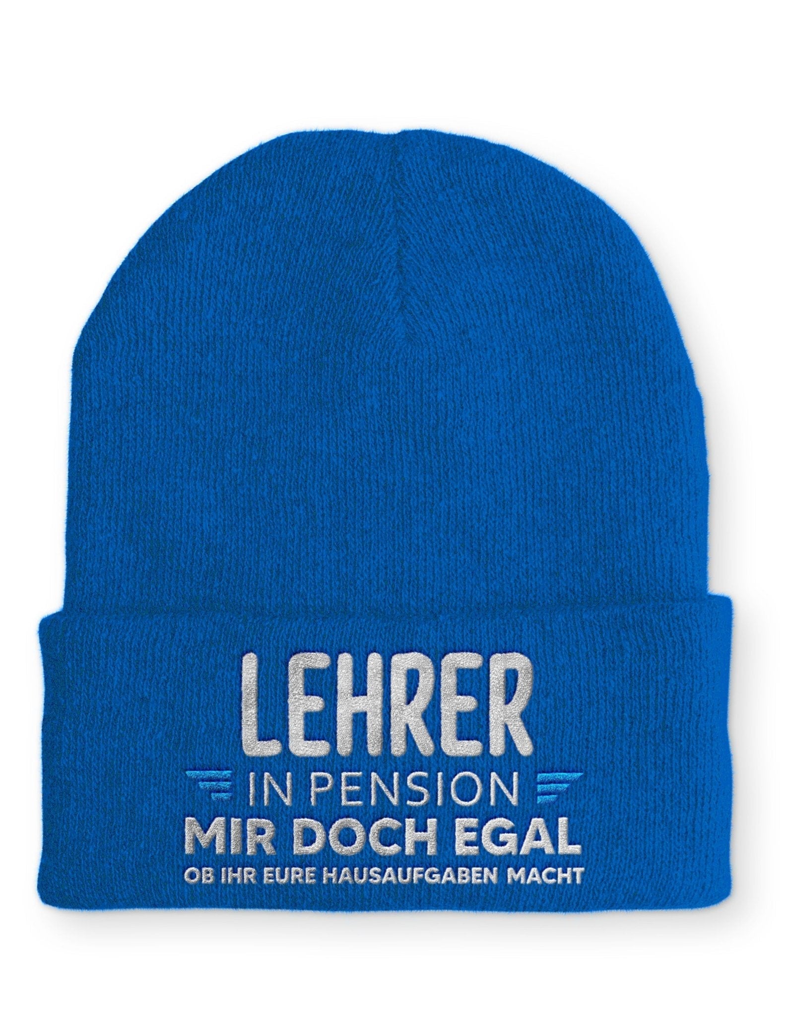 Lehrer in Pension Beanie Mütze mit Spruch - tshirtladen - Mütze