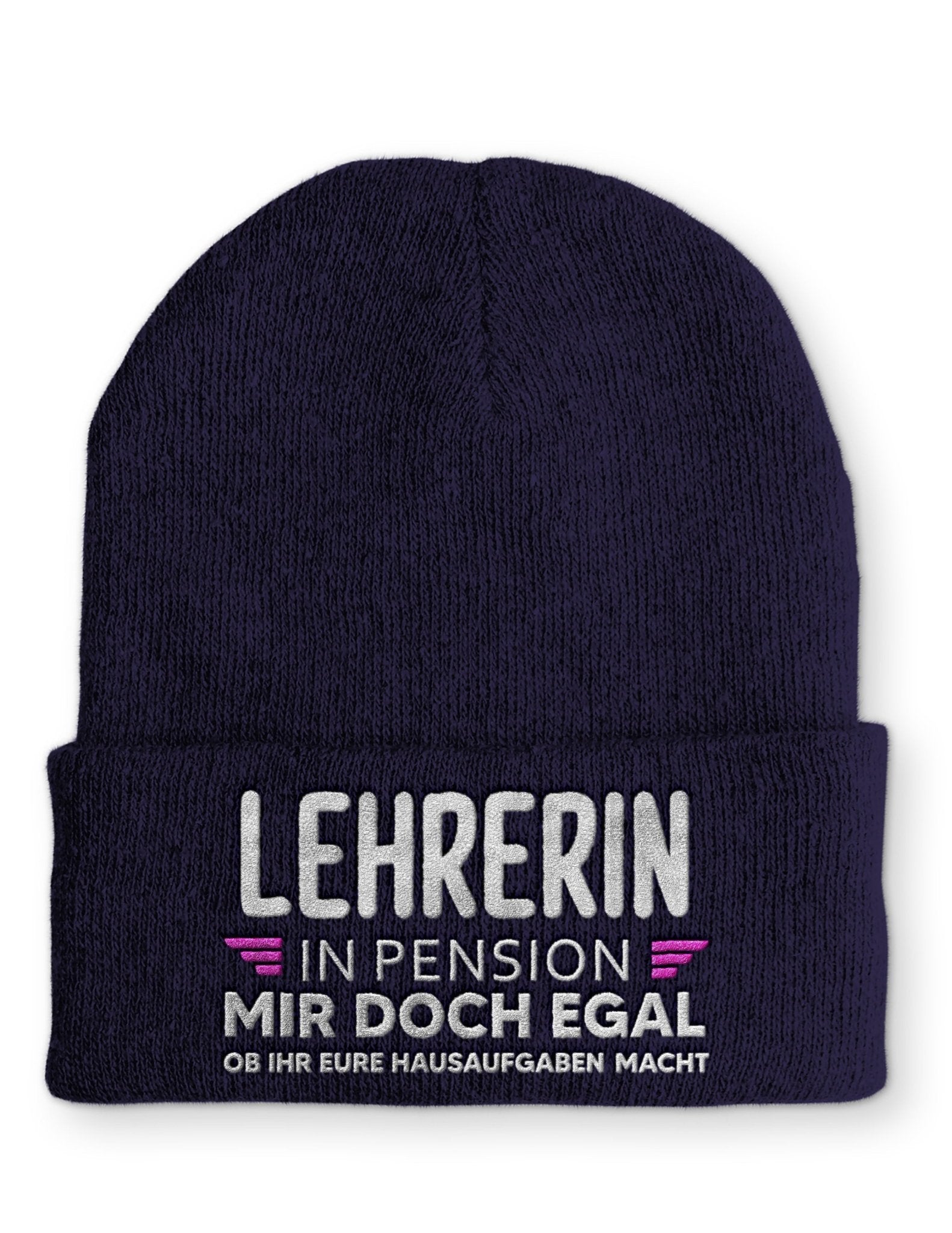 Lehrerin in Pension Beanie Mütze mit Spruch - tshirtladen - Mütze