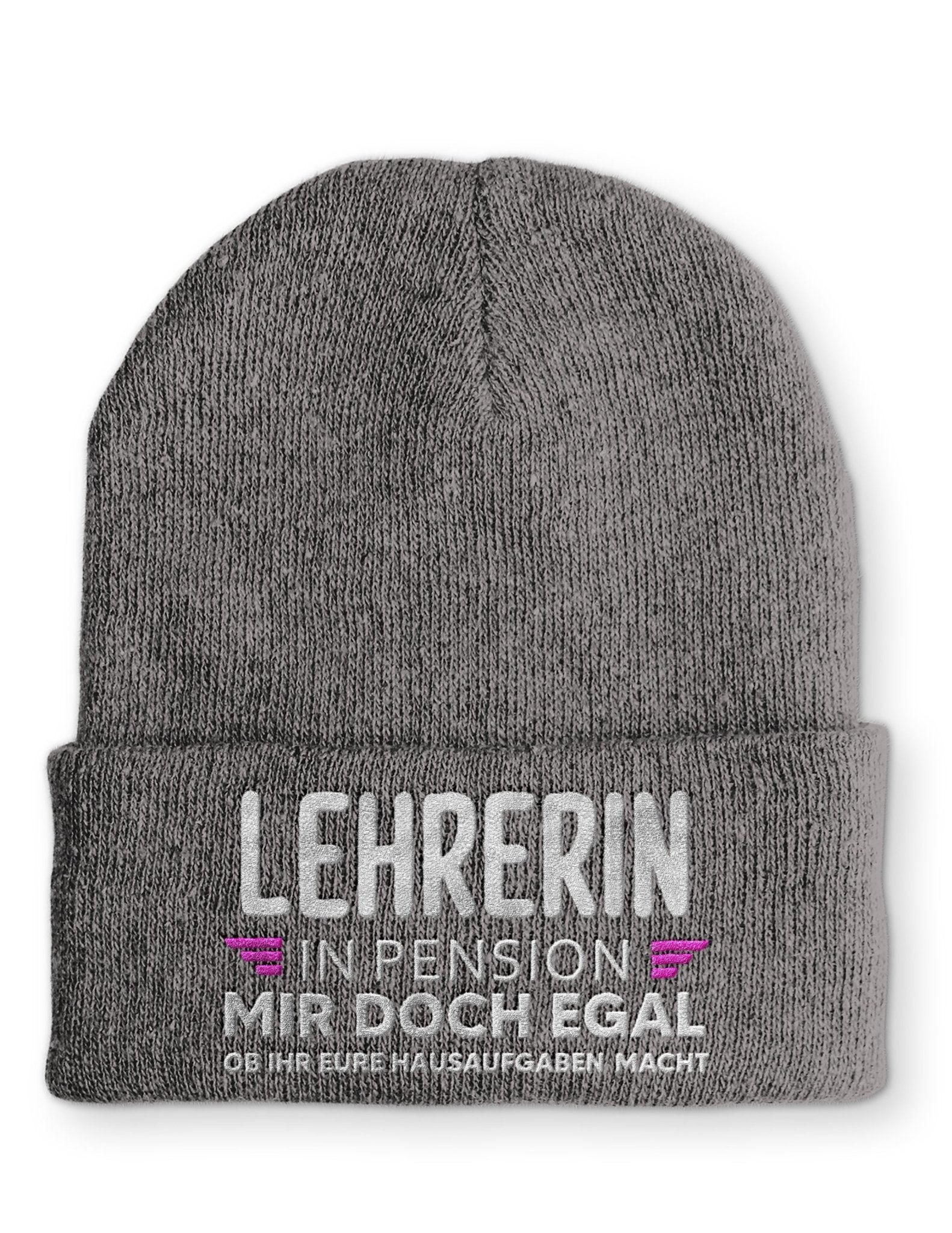 Lehrerin in Pension Beanie Mütze mit Spruch - tshirtladen - Mütze