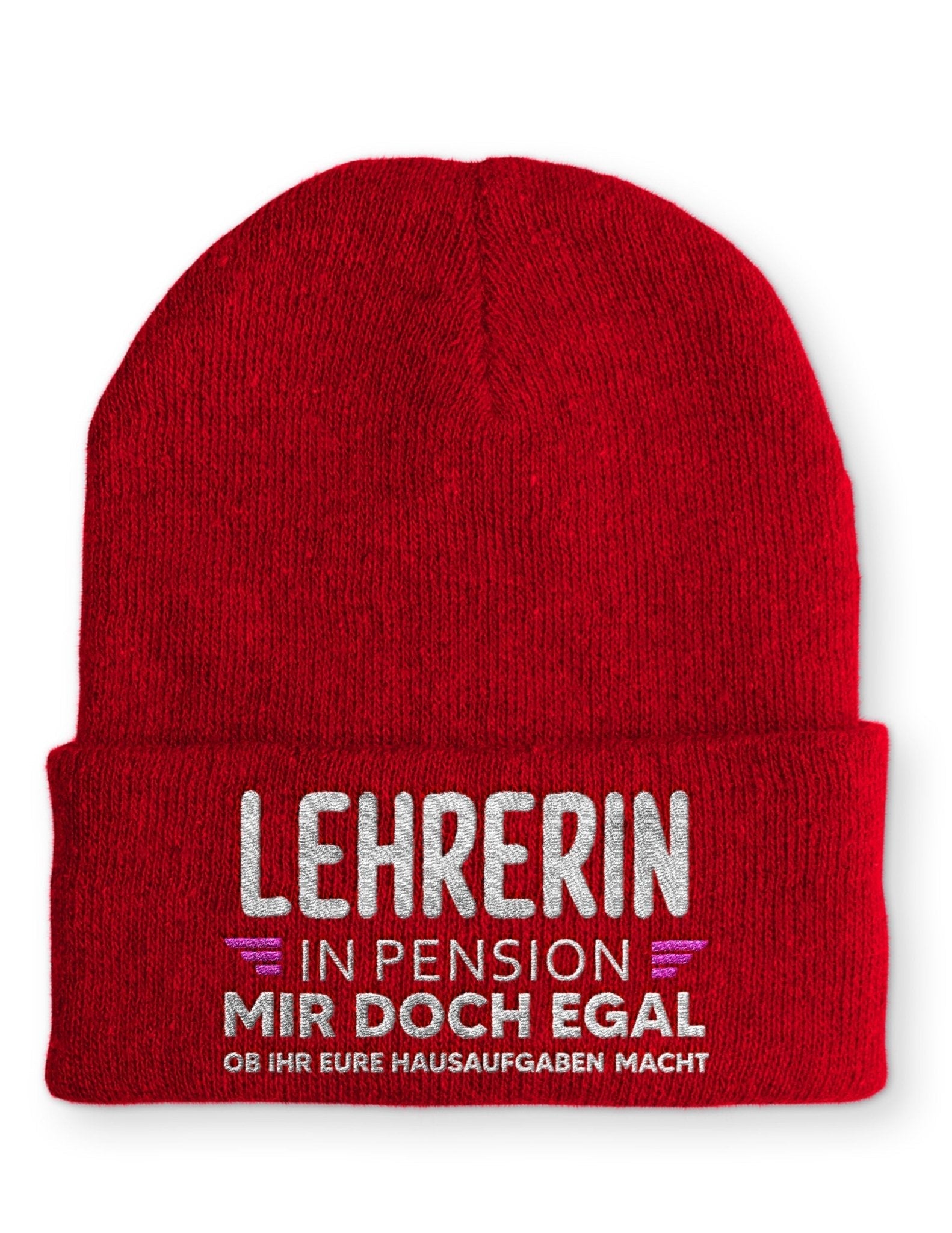 Lehrerin in Pension Beanie Mütze mit Spruch - tshirtladen - Mütze