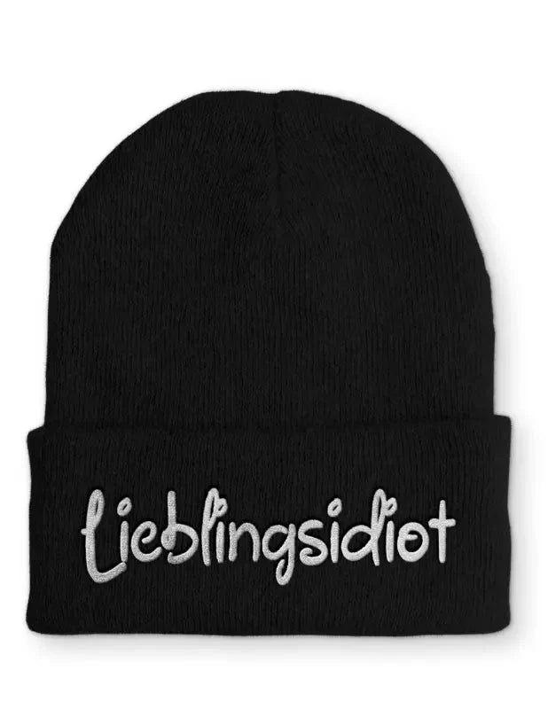 Lieblingsidiot Statement Beanie Mütze mit Spruch - tshirtladen - Mütze