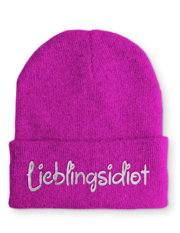 Lieblingsidiot Statement Beanie Mütze mit Spruch - tshirtladen - Mütze
