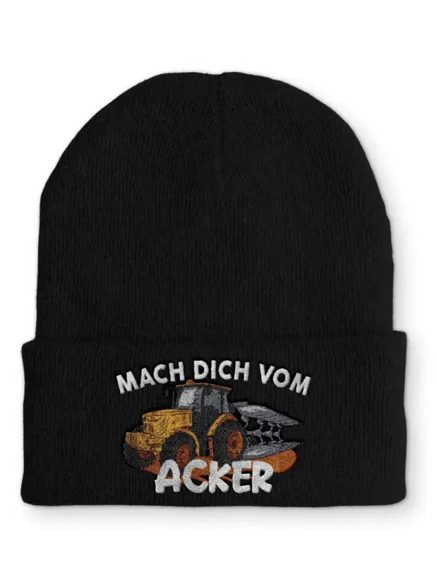 Mach dich vom Acker Statement Beanie Mütze mit Spruch - tshirtladen - Mütze