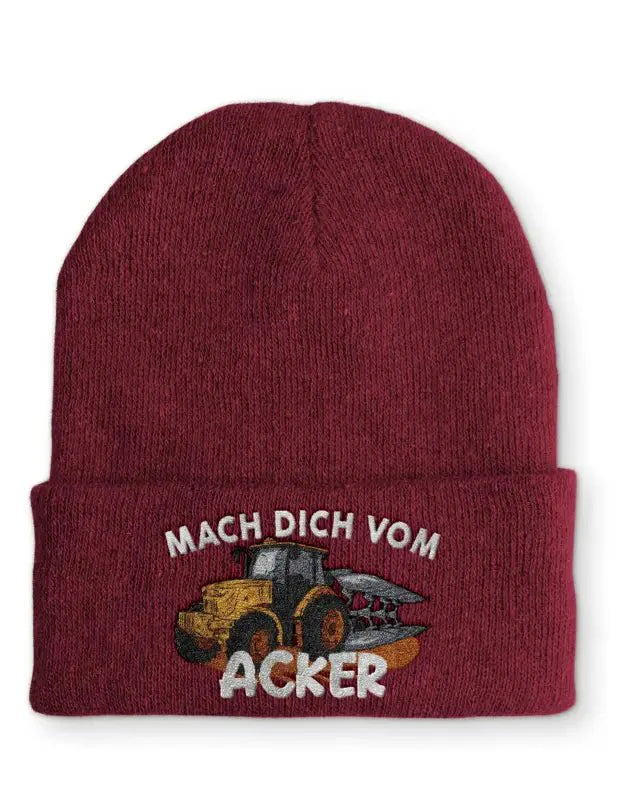 Mach dich vom Acker Statement Beanie Mütze mit Spruch - tshirtladen - Mütze