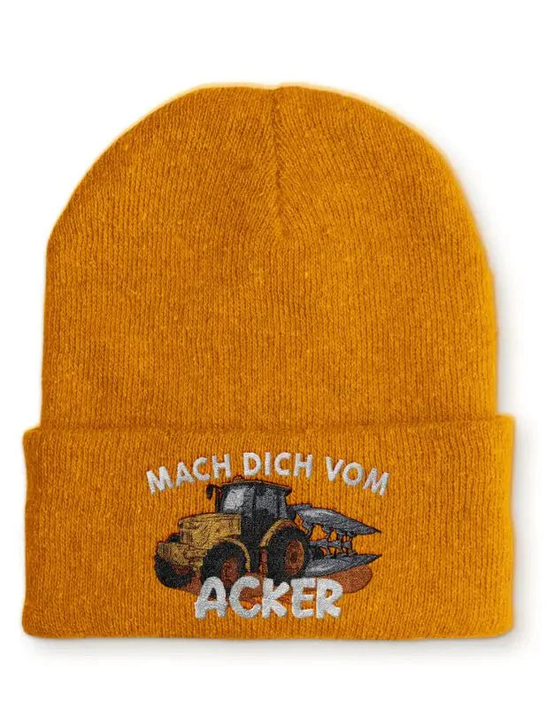 Mach dich vom Acker Statement Beanie Mütze mit Spruch - tshirtladen - Mütze