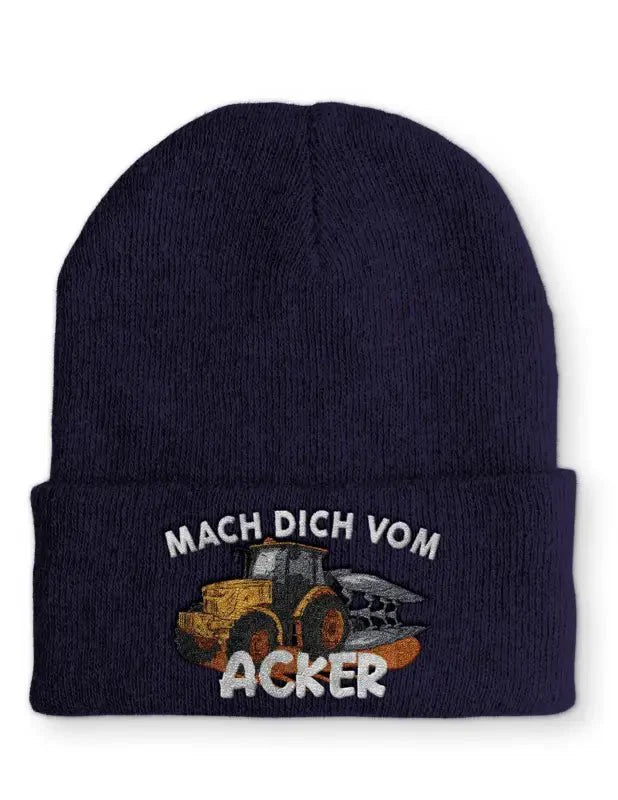 Mach dich vom Acker Statement Beanie Mütze mit Spruch - tshirtladen - Mütze