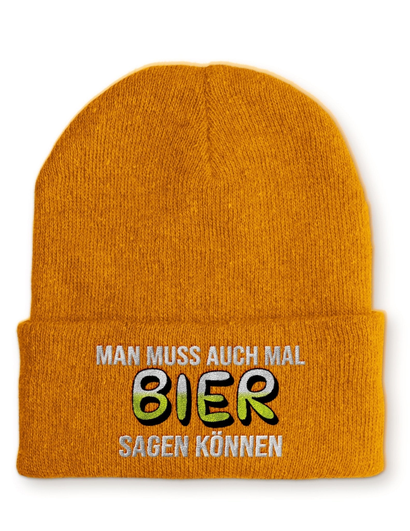 Man muss auch mal Bier sagen können Beanie Mütze mit Spruch - tshirtladen - Mütze