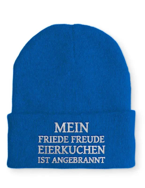 Mein friede freude Eierkuchen ist angebrannt! Statement Beanie Mütze mit Spruch - tshirtladen - Mütze