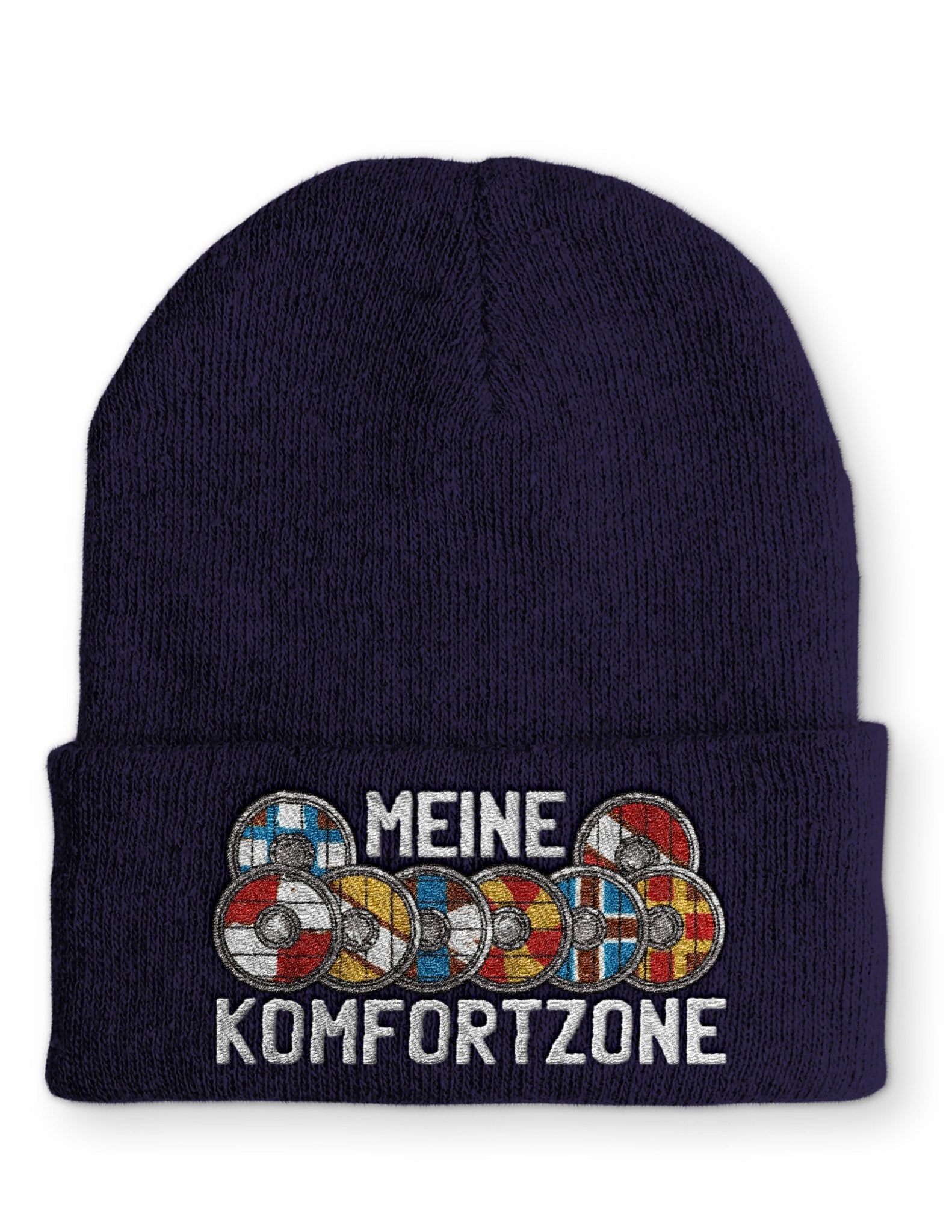 Meine Komfortzone Schildwall Statement Beanie Mütze mit Spruch - tshirtladen - Mütze