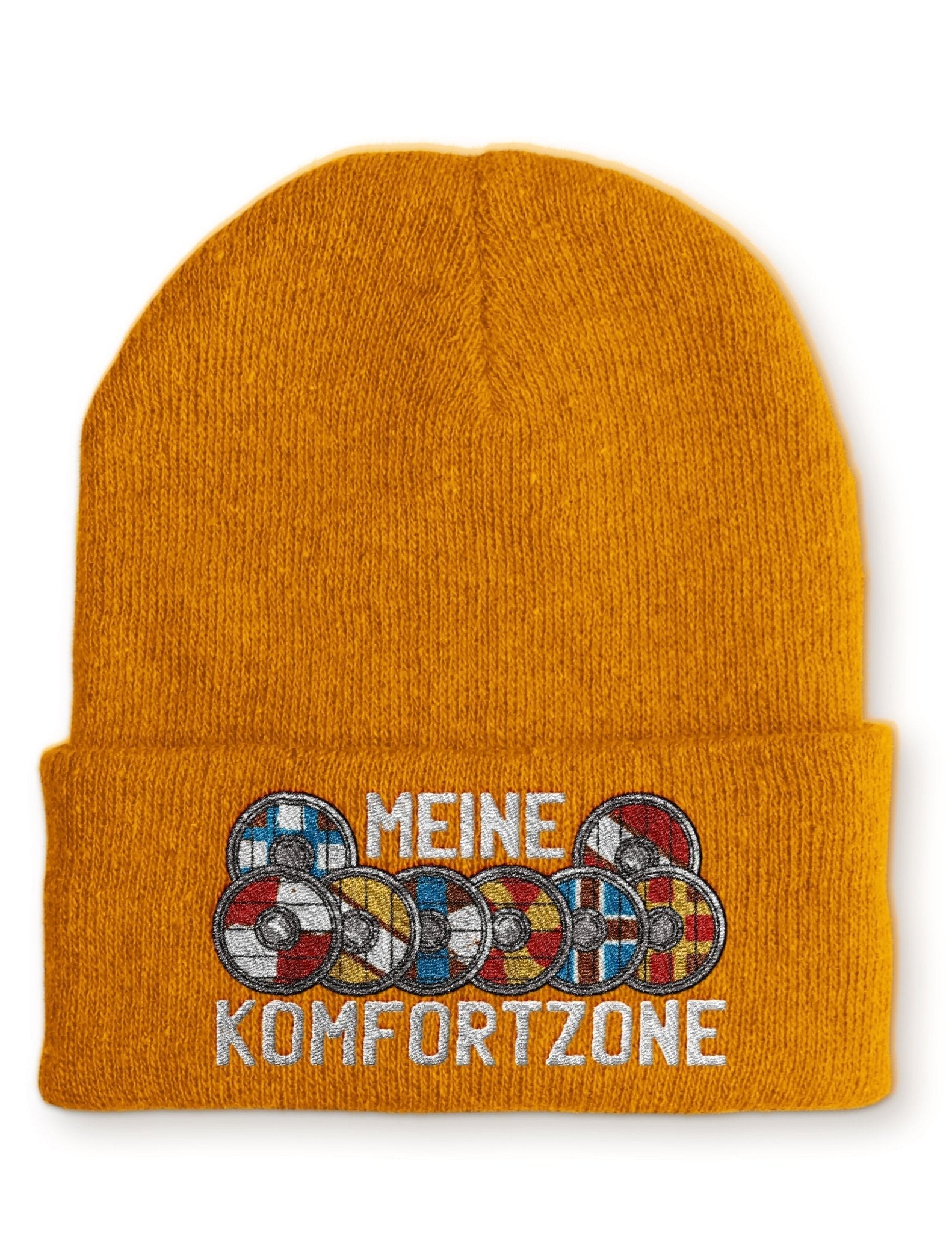 Meine Komfortzone Schildwall Statement Beanie Mütze mit Spruch - tshirtladen - Mütze