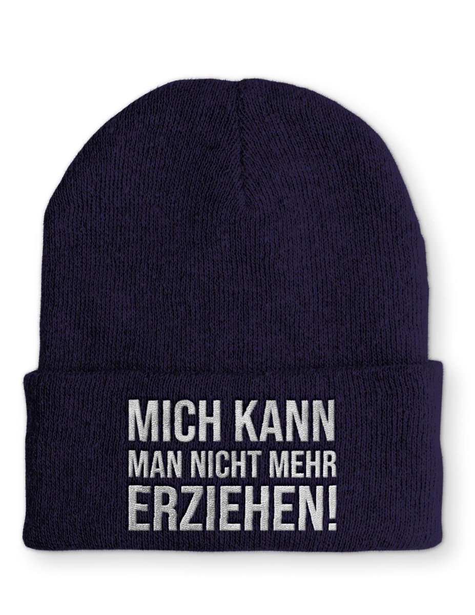 Mich kann man nicht mehr erziehen! Statement Beanie Mütze mit Spruch - Schwarzer - Kaffee