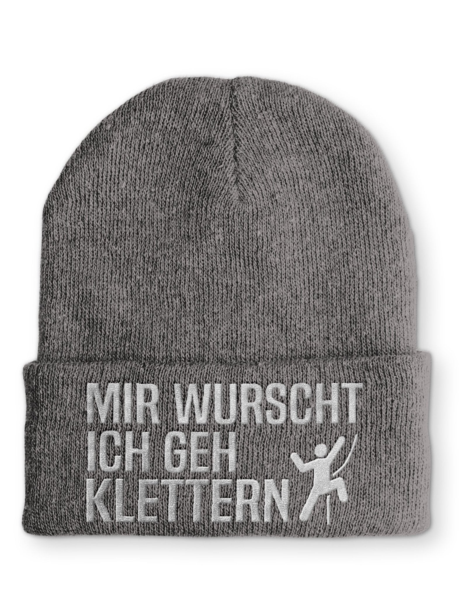 Mir wurscht ich geh klettern Beanie Mütze mit Spruch - tshirtladen - Mütze