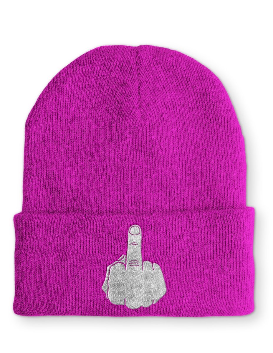 Mittelfinger Statement Beanie Mütze mit Spruch - Schwarzer - Kaffee