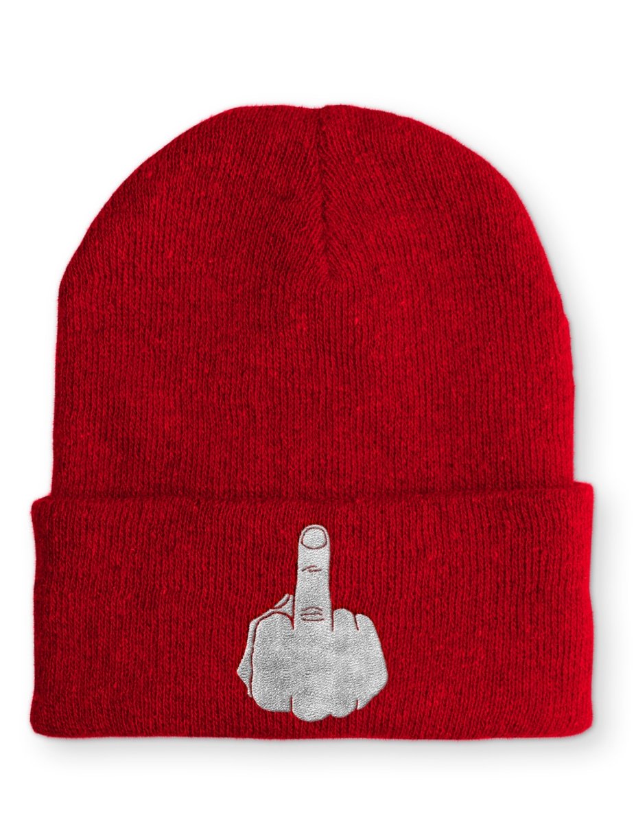 Mittelfinger Statement Beanie Mütze mit Spruch - Schwarzer - Kaffee