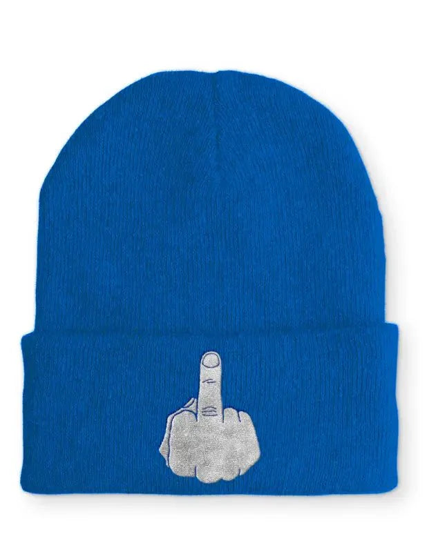 Mittelfinger Statement Beanie Mütze mit Spruch - tshirtladen - Mütze