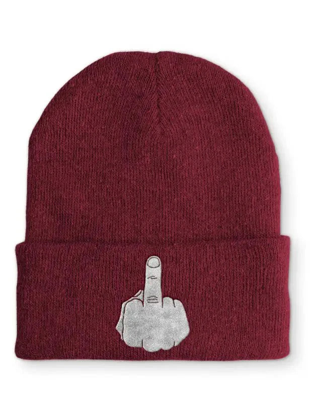 Mittelfinger Statement Beanie Mütze mit Spruch - tshirtladen - Mütze