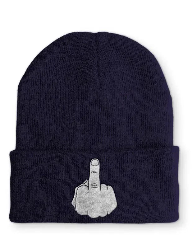 Mittelfinger Statement Beanie Mütze mit Spruch - tshirtladen - Mütze