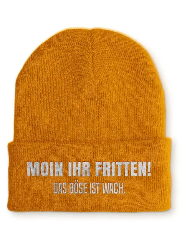 Moin ihr Fritten! Das böse ist wach. Statement Beanie Mütze mit Spruch - tshirtladen - Mütze