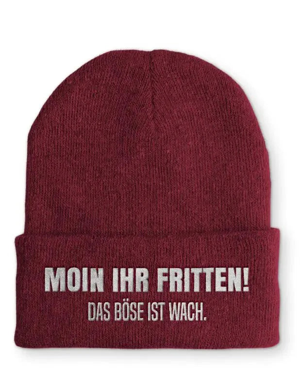 Moin ihr Fritten! Das böse ist wach. Statement Beanie Mütze mit Spruch - tshirtladen - Mütze