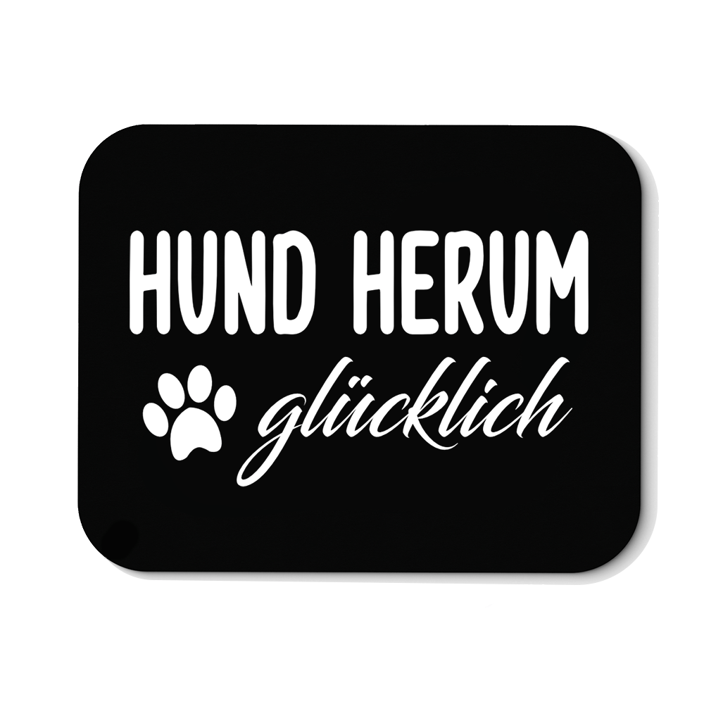 Mousepad Hund herum glücklich - Schwarzer - Kaffee