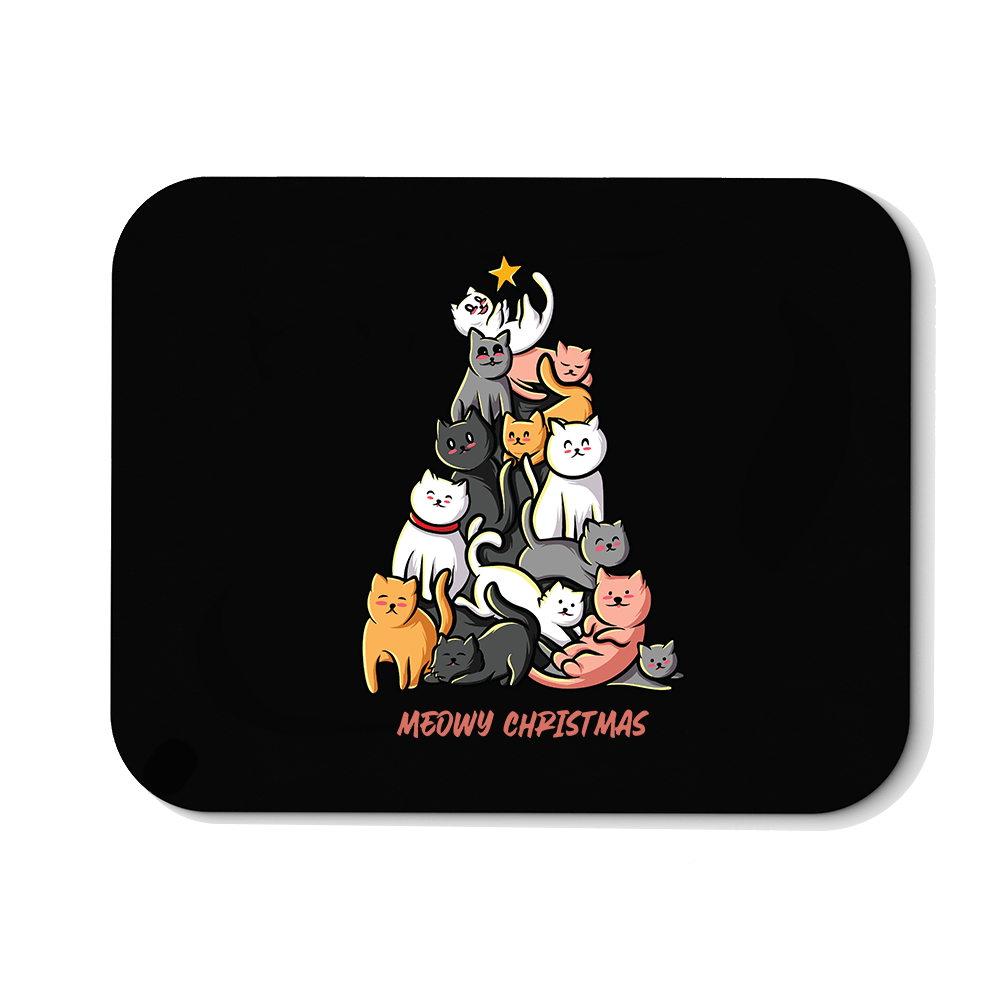 Mousepad Meowy Christmas - Schwarzer - Kaffee