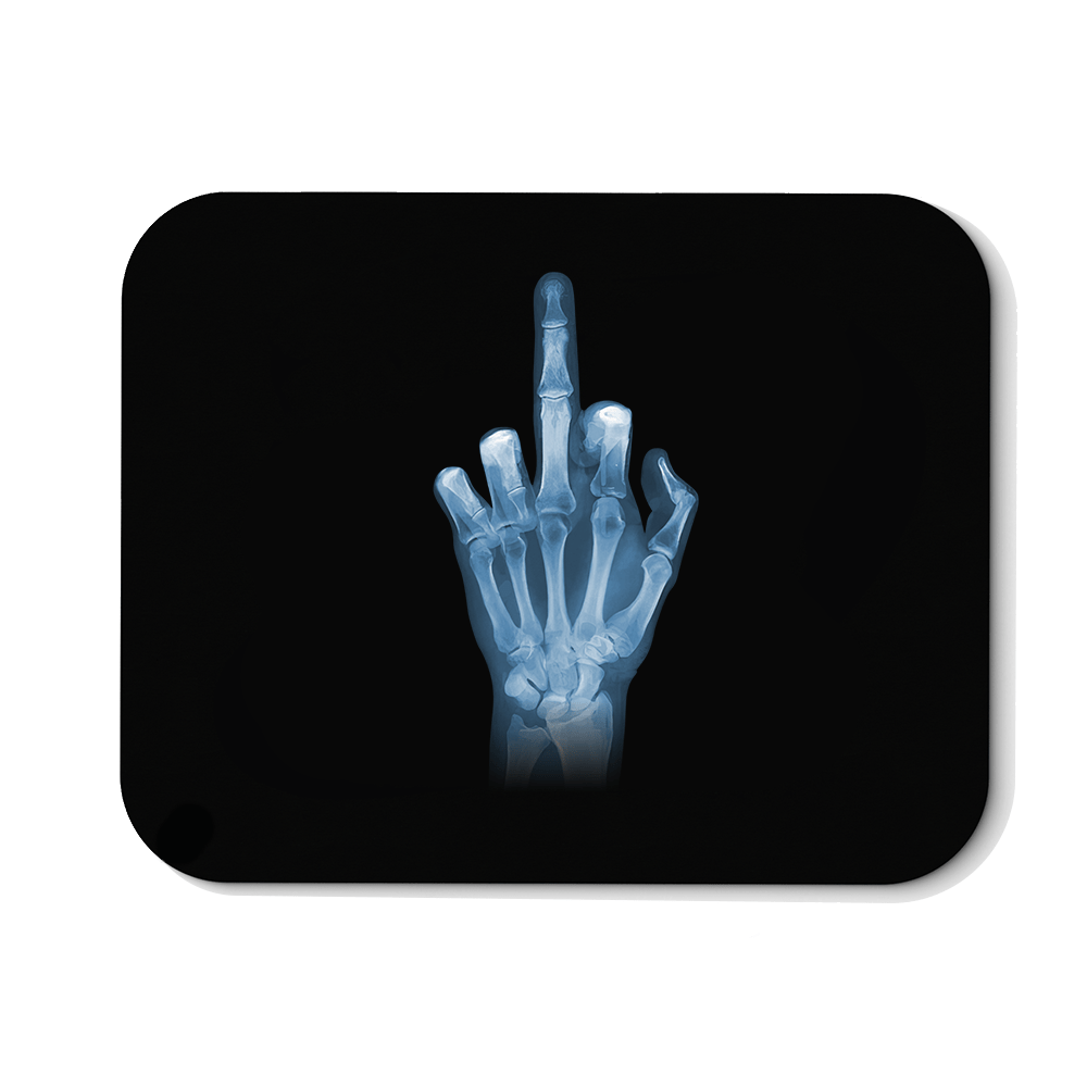 Mousepad Röntgen Mittelfinger - Schwarzer - Kaffee