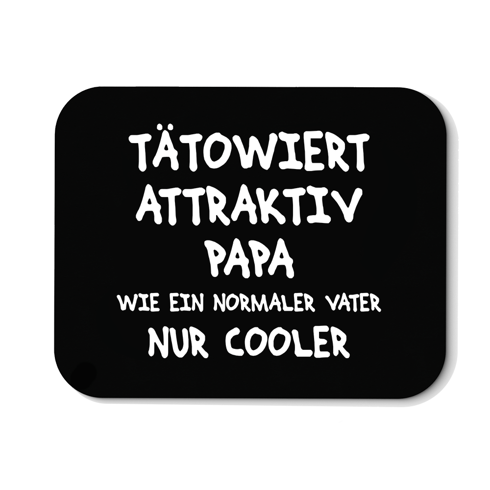 Mousepad Tätowiert attraktiv Papa - Schwarzer - Kaffee